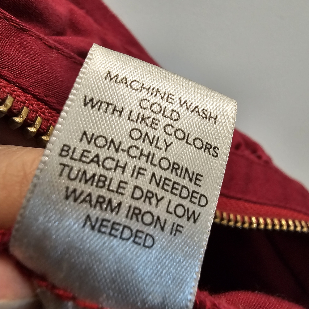 [Christopher & Banks]Red Raspberry Zip Up Ruffle Collar Cotton Blend Vest Large - Picture 5 of 10